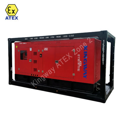 Área 2 de Atex Proof de explosión 60kva 1250KVA Generador de diesel seguro con plataforma para campos de petróleo y gas con marco de elevación DNV2.7-1