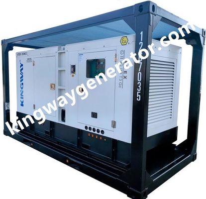 Generador diesel silencioso a prueba de explosión de zona II de 100 KVA montado en DNV 2.7-1 para campos de petróleo y gas en alta mar