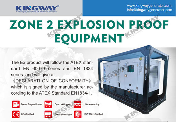 Canopy de plataforma en alta mar 25kva 400v 50hz 3 fase 4 de alambre a prueba de explosión motor diesel ATEX certificado zona 2 generador en alta mar
