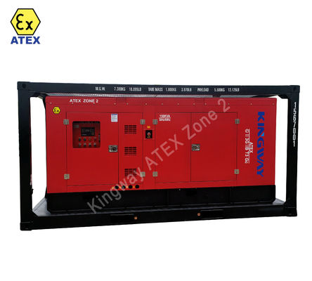 Certificación ATEX de 3 fases DNVGL 2.7-1 marco de deslizamiento de 400kva zona2 generador diesel a prueba de explosión conjunto plataforma marina