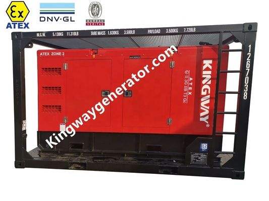 Certificación ATEX3fase DNVGL 2.7-1 marco de patinaje 120kw 150kva generador de plataforma en tierra en la zona 2