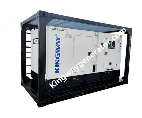 60KVA Kingway ATEX Certificado Zona 2 Ex Proof Generador Diesel Conjunto Con Estándares DNV Cuadro de elevación de servicio en alta mar
