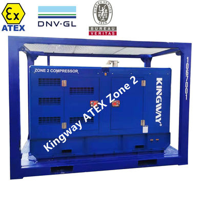 Compresor de aire Kingway ATEX Zona 2 Sullair 186CFM 100Psi para campos marinos de petróleo y gas