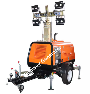 Torre ligera diesel minera ajustable con el palo retractable vertical de 4 piernas del establo