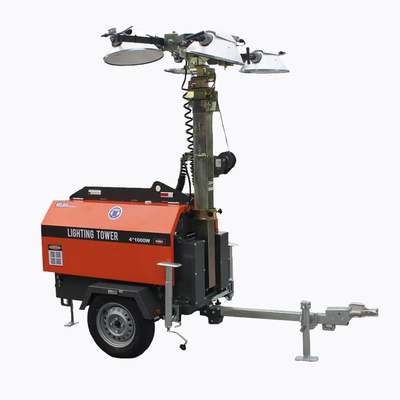 Torre ligera diesel minera ajustable con el palo retractable vertical de 4 piernas del establo