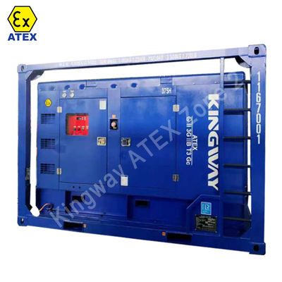Explosion-proof ATEX 80KVA Zone 2 electric hydraulic start Diesel Generator Set Mounted in DNV 2.7-1 Skid Frame