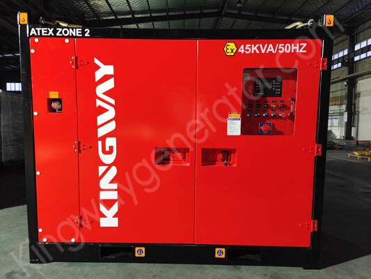 Generador diésel compacto silencioso a prueba de explosiones Kingway ATEX Zona 2 de 30KVA con marco de elevación DNV
