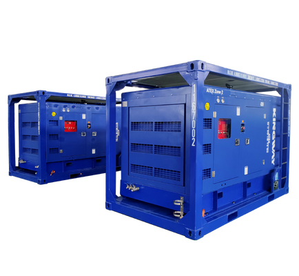 450CFM 150Psi Kingway ATEX Zona 2 T3 A prueba de explosión Sullair Motor Diesel Compresor de aire Marco DNV