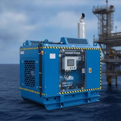 Grupo electrógeno diésel Kingway 150KVA ATEX Zona 2 ComAp MRS16 con controlador inteligente en alta mar